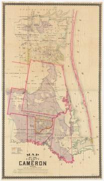 Map of the county of Cameron, Texas