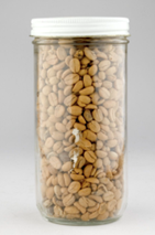 Specimen jar with coffee beans inside