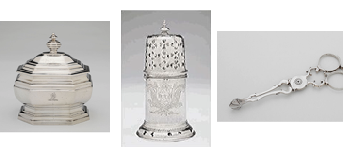Three silver objects